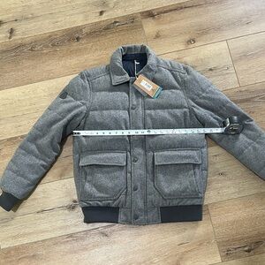 Prana Men's Charcoal Puffer Jacket B-Side Wool reversible